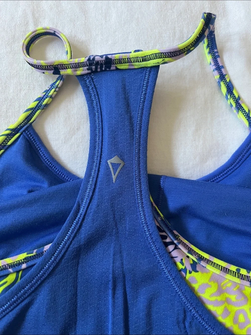 Ivivva Royal Blue Racerback Athletic Tank Top with Built in Sports Bra, Size 12